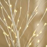 Árvore de Bétula com 96 Luzes LED IP44 Branco Quente Ramos Flexíveis e Base de Candeeiro 22x22x180 cm Branco
