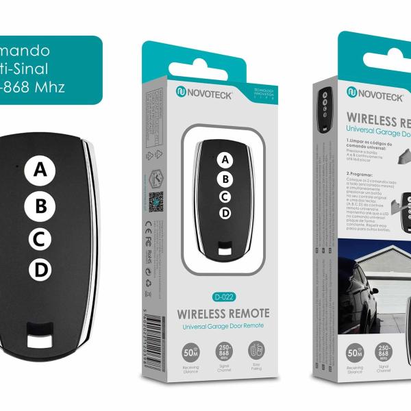Comando Garagem Multi-Sinal 250-868 mhz Réplica Novoteck D-022