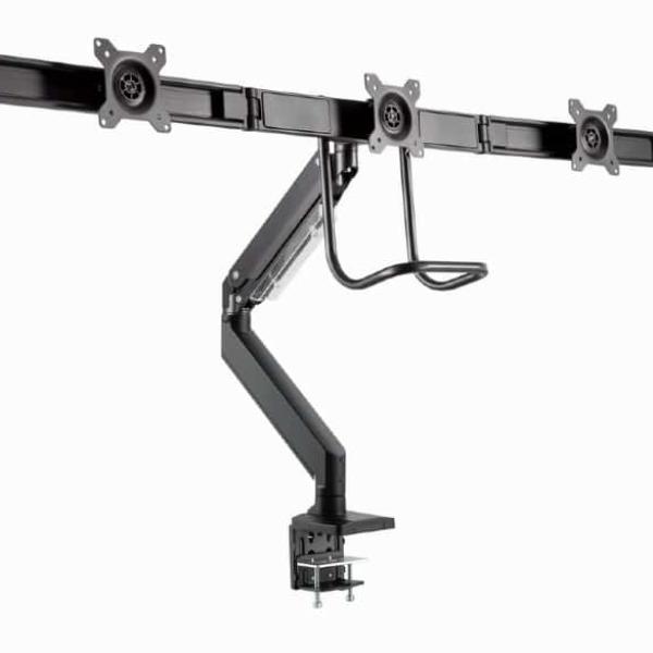 Suporte para 3 Monitores Gembird Ajustável, com Facilidade de Movimento, até 27" e 7 kg — Recondicionado