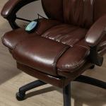 Cadeira de Escritório e Giratória Cadeira de Escritório com Altura Ajustável 6 Pontos de Massagem Controle Remoto e Apoio para os Pés Retrátil 68,5x68,5x119 - 127cm Marrom