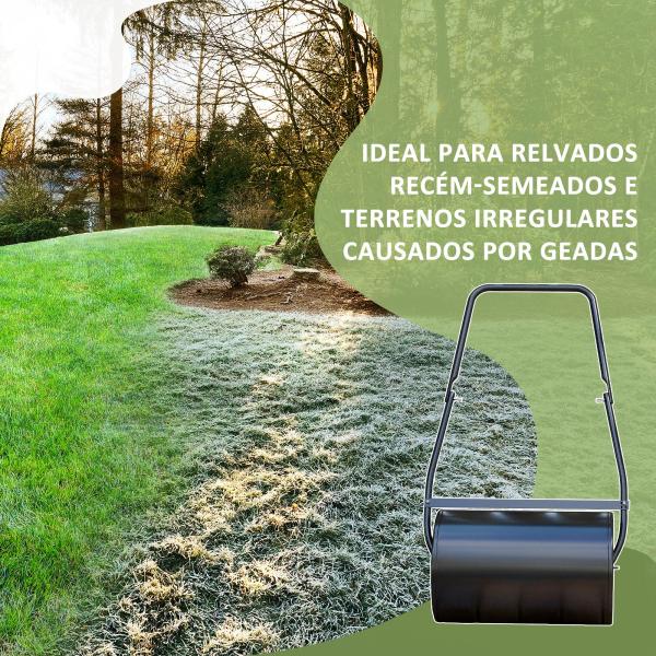 Rolo de Jardim 38L de Aço preenchido com água ou Areia Φ32x50cm Cabo destacável