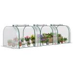 Estufa para Jardim Estufa Pequena para Cultivo de Plantas com 3 Janelas 295x100x80 cm 3 Transparente e Verde