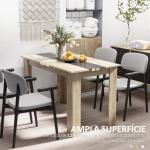 Mesa de Sala de Jantar para 4 - 6 Pessoas Estilo Moderno com Bancada de Melamina de Madeira Carga 50 kg 120x69x75 cm Madeira e Preto
