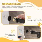 Barreira de Segurança para Cães 74 - 100 cm com Extensões, Montagem por Pressão e Duplo Bloqueio, Preto