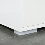Aparador de Sala de Estar com 3 Portas 2 Gavetas e Prateleira Interior Ajustável Móvel Auxiliar de Armazenamento para Cozinha Dormitório Anti - Rolamento 117x36x74cm Branco