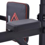 Torre de Exercícios Estação Multifuncional Altura Ajustável com 7 Orifícios para Treinamento Fitness para Casa Academia Escritório Carga Máxima 120kg 123x98x189 - 239cm Preto e Vermelho