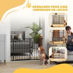 Barreira de Segurança para Cães Extensível para Escadas e Portas 75 - 115 cm com 2 Extensões e 10 - 20 cm Altura 76 cm Preto