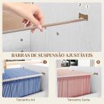 Gaveteiro de Escritório com 4 Gavetas Fechadura e Suportes Ajustáveis para Documentos A4 e Letter Branco 40x42x130,8 cm Branco