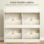 Sapateira Estreita com 4 Portas Sapateira para Entrada com 2 Gavetas para 8 Pares de Sapatos 98x19,2x95,3 cm Branco