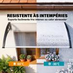 Cobertura para Portas e Janelas 110x60 cm com Painéis de Policarbonato e Barra de Alumínio Transparente