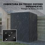 Suporte Metálico para Lenha 140x70x154 cm com Capa Impermeável 600D Oxford Estrutura de Aço Preto