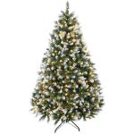 Árvore de Natal 180 cm com 350 Luzes LED, 11 Modos, Comando à Distância, 1020 Pontas, Base Metálica Dobrável, Verde
