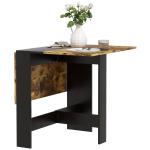 Mesa Dobrável de Jantar Mesa de Cozinha com Abas Rebatíveis para Espaços Pequenos 103x76x73,5 cm Preto e Castanho Rústico