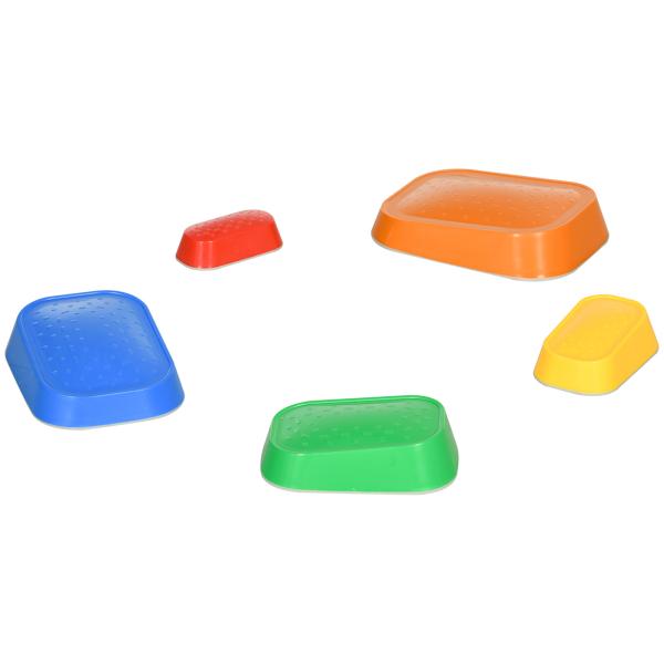 Jogo de Equilíbrio para Crianças de 3 - 8 Anos Conjunto de 5 Degraus para Treino de Equilíbrio 36x27,5x31 cm Multicor