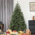 Árvore de Natal Artificial 180 cm com 1687 Ramos e Base Metálica Dobrável, Realista e Frondosa, Verde