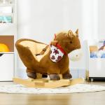 Cavalo Baloiço para Bebés com Sons Cinto de Segurança 60x33x50 cm Marrom