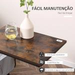 Mesa Auxiliar para Sofá e Cama em Forma de C com Bolso de Armazenamento Mesa Lateral de Estilo Industrial 52x35x64,5cm Marrom Rústico