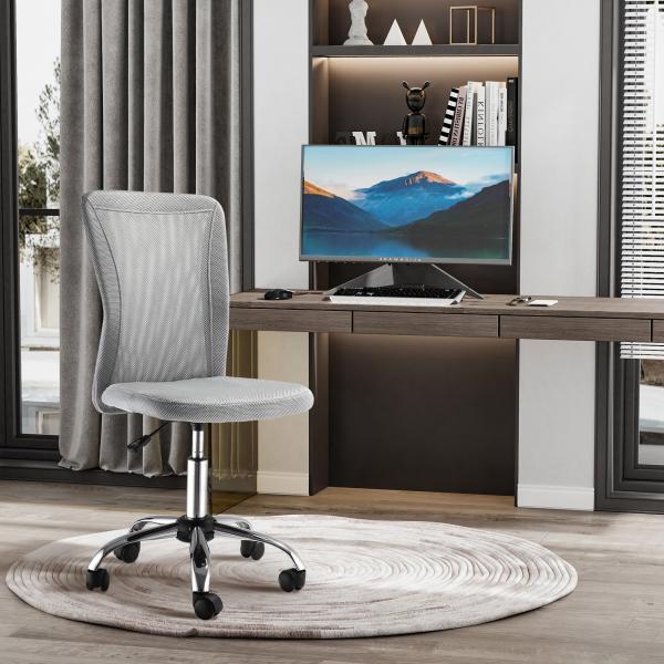 Cadeira de Escritório de Malha Giratória sem Apoio para os Braços com Altura Ajustável Carga 43x58x90 - 100 cm Cinza