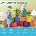 Conjunto de 12 Blocos Psicomotricidade para Crianças Blocos de Construção Brinquedo para Aprendizagem Multicor