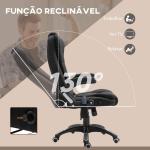 Cadeira para Secretaria c/ 6 Pontos de Massagem Reclinável até 130° com Aquecimento Preto