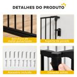 Barreira de Segurança para Animais de Estimação Barreira Dobrável de 5 Painéis com Fechadura Inteligente 300x74,5 cm Preto