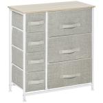 Cómoda com 7 Gavetas de Tecido Cómoda de Armazenamento Multifuncional para Dormitório Sala de Estar Corredor 63,5x30x71cm Cinza