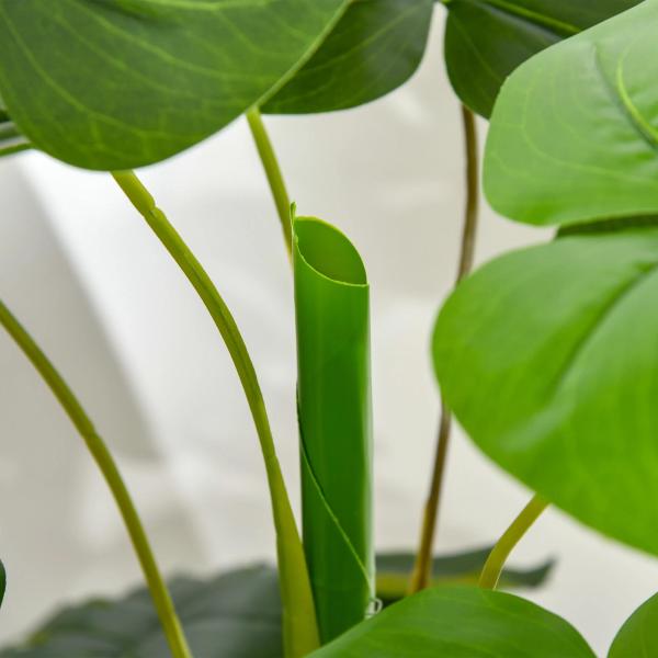 Planta Artificial Costela de Adão no Vaso 120cm de Altura Planta Artificial Tropical Decorativa com 20 Folhas para Casa Sala de Estar Dormitório Verde