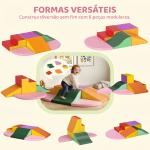 Conjunto de 6 Blocos de Espuma para Crianças de 18 - 36 Meses Brinquedo Educativo de Construção 150x100x24cm Multicor