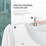 Lavatório Portátil para Campismo com Depósito de Recuperação de Água e Dispensador de Sabão 83x50x103 cm Cinza Claro