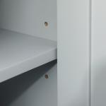 Armário compacto para sob a pia com 2 portas e prateleira interna ajustável Gabinete auxiliar para banheiro 60x30x60 cm Cinza