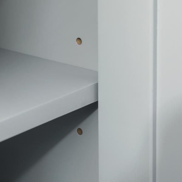 Armário compacto para sob a pia com 2 portas e prateleira interna ajustável Gabinete auxiliar para banheiro 60x30x60 cm Cinza