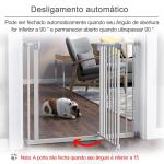 Barreira de Segurança para Animais de Estimação Cães com Extensão de 17,5 cm Sistema de Fechamento Automático 74 - 97,5x76,2 cm Branco