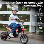 Mota Elétrica para Crianças 24V com Motor 250W Velocidade de 6 - 16km/h Rodas de 30,5 cm para Crianças de 8 - 12 Anos Vermelho