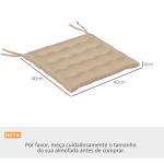 Conjunto de 6 Almofadas para Cadeiras de Jantar 40x40 cm 6 Peças Almofadas para Cadeiras de Jardim Acolchoadas com Fitas Caqui