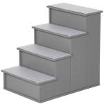 Escada para Animais de Estimação de 4 Degraus Escada para Cães e Gatos com Tapetes Antideslizantes Removíveis 40x59x54,2 cm Cinza