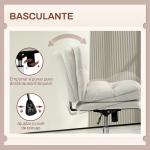 Cadeira de Escritório com Altura Ajustável Função Basculante Base Cruzada e Assento Amplo Cadeira para Estúdio 65x65x84 - 94 cm Cinza Claro