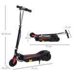 Trotinete Elétrico Dobrável para Crianças de 7 - 14 anos Suporta até 50kg com Altura Ajustável 75x36x82 - 93cm Preto