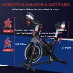 Bicicleta Estática com Resistência Ajustável Volante de Inércia de 8kg Ecrã LCD Assento e Guiador Ajustáveis 103x48x115cm Preto