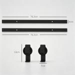 Kit de Ferragens para Porta de Correr Dobrável 122 cm para 2 Portas com Calha, Preto