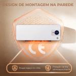 Aquecedor Elétrico de Parede 2000W com 3 Modos, Wi - Fi, Ecrã LED, Termóstato, Temporizador e Oscilação Branco
