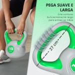 Kettlebell 16 kg Peso Russo com Revestimento de PU e Enchimento de Areia para Treinamento 26x18x32 cm Verde e Cinza
