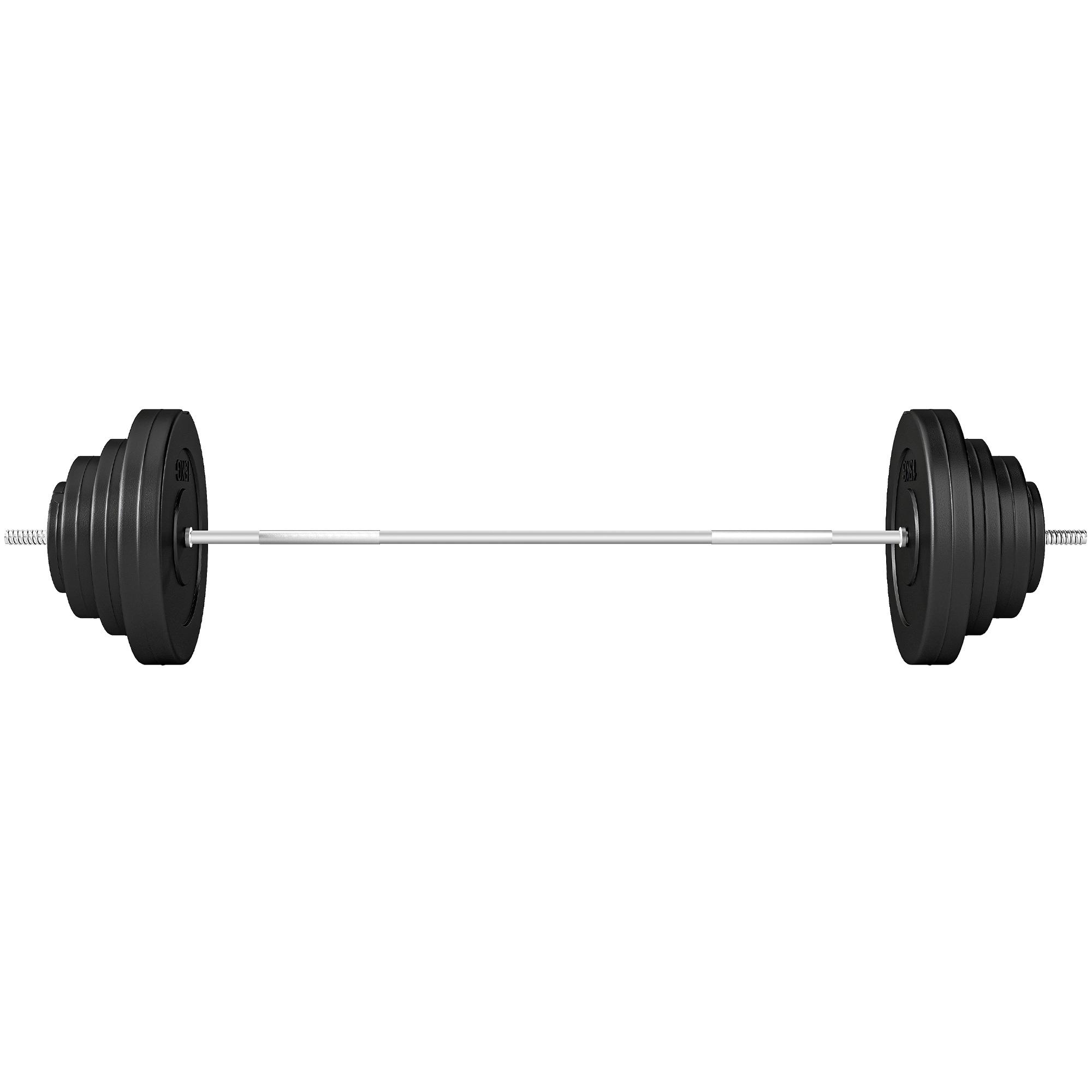 Barra de Pesos 70 kg Ajustáveis com 8 Discos de 1,5kg 5kg 10kg 15kg e 1 Barra para Treino de Força 170x40,5x40,5 cm Preto