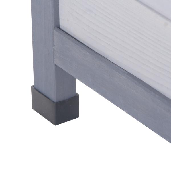 Coelheira de Madeira Gaiola para Coelhos com Telhado Asfáltico Rebatível Portas com Fecho Bandejas Removíveis 112x50x54 cm Cinzento