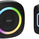Campainha s/ Fios a Bateria c/ 60 Sons LED RGB (Preto) - VIRONE