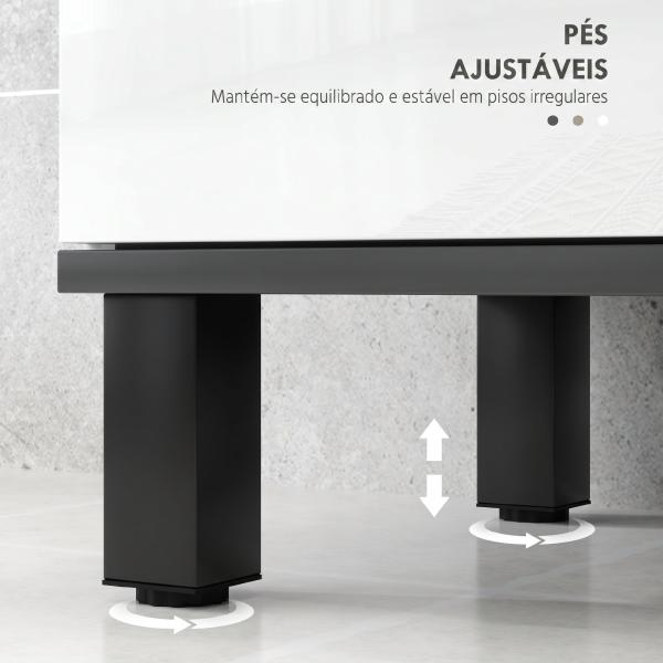Móvel de Lavatório com 2 Portas e Prateleira Ajustável para Lavatório com ou sem Pedestal 60x34x70 cm Branco Brilhante