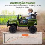 Carro Elétrico para Crianças com Bateria de 12V Controlo Remoto Faróis LED Buzina e Música 100x63x65 cm Verde