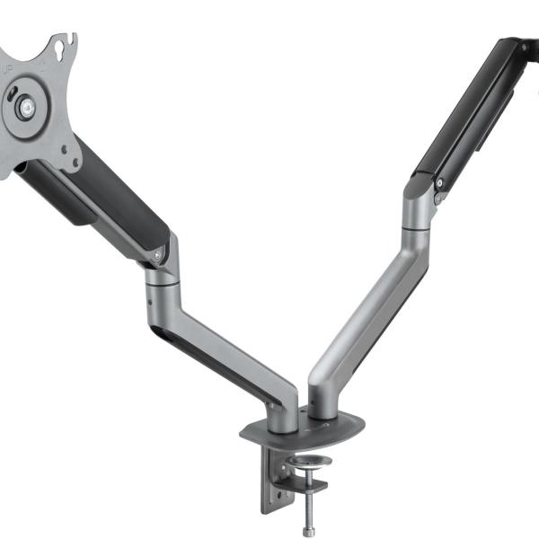 Suporte de Mesa Duplo c/ Mola p/ Ecrã 17 a 32 9Kg (Cinzento/Preto) - TOOQ