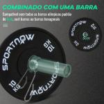Anilhas Olímpicas 2x10 kg com Orifício Ø50 mm em Borracha para Barras e Halteres, Preto