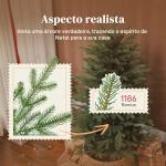 Árvore de Natal Artificial 150 cm com 1186 Ramos Densos Suporte Metálico Dobrável para Interior Verde