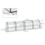 Estufa para Jardim Estufa Pequena para Cultivo de Plantas com 4 Janelas 395x100x80 cm Transparente e Verde